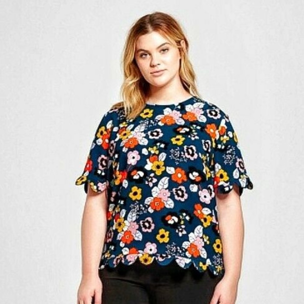 BNWT Victoria Beckham/Target scalloped floral top